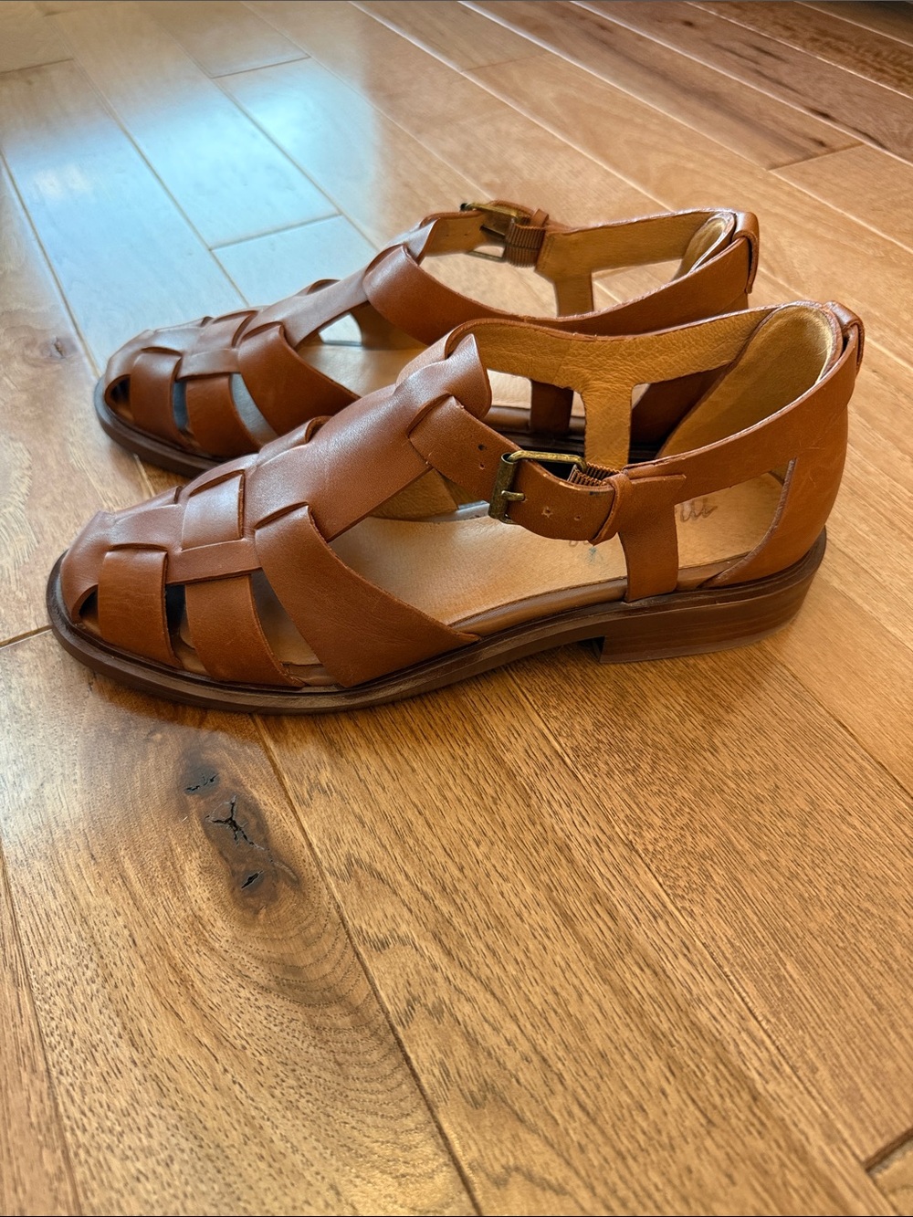 Madewell leather fisherman sandals 8 tan brown